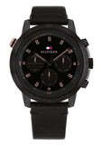 Tommy Hilfiger Troy Chronograph Black Dial Black Leather Strap Watch For Men - 1792110 Buy Now By Tommy Hilfiger