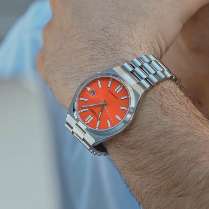 Citizen x Pantone Automatic Blazing Red Dial Silver Steel Strap Watch For Men - NJ0158-89W Buy Now By Citizen