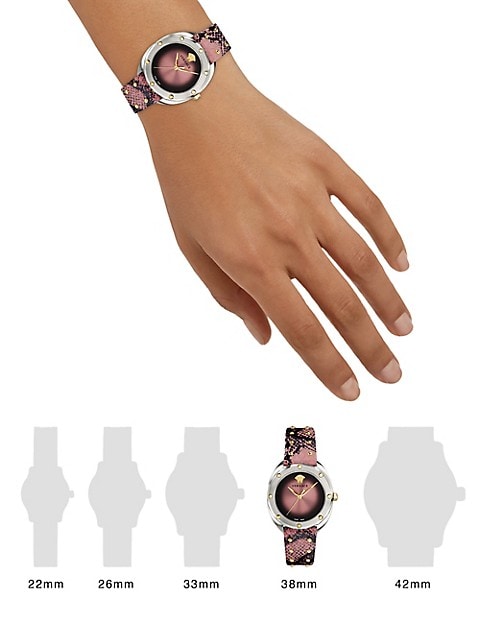 Versace Shadov Pink Dial Pink Leather Strap Watch for Women - VEBM00818 Buy Now By Versace