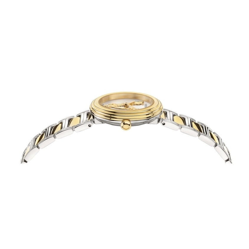 Versace Virtus Quartz White Dial Two Tone Steel Strap Watch For Women - VET300721 Buy Now By Versace