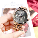 Tommy Hilfiger Eve Chronograph Quartz Grey Dial Rose Gold Steel Strap Watch For Women - 1782277 Buy Now By Tommy Hilfiger