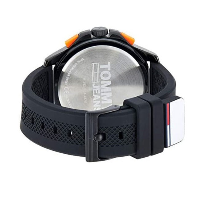 Tommy Hilfiger Jeans Analog Black Dial Black Silicone Strap Watch For Men - 1791763 Buy Now By Tommy Hilfiger