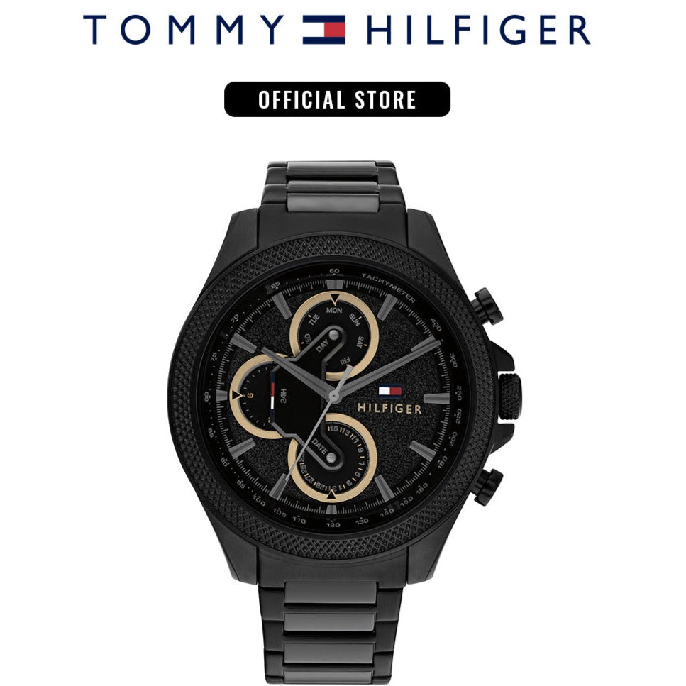 Tommy Hilfiger Clark Chronograph Black Dial Black Steel Strap Watch For Men - 1792081 Buy Now By Tommy Hilfiger