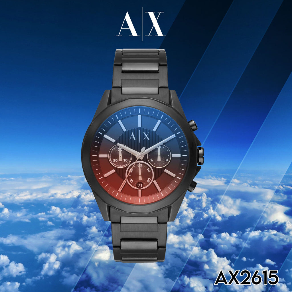 Armani Exchange Drexler Chronograph Black Dial Black Steel Strap Watch For Men - AX2615 Buy Now By Armani Exchange