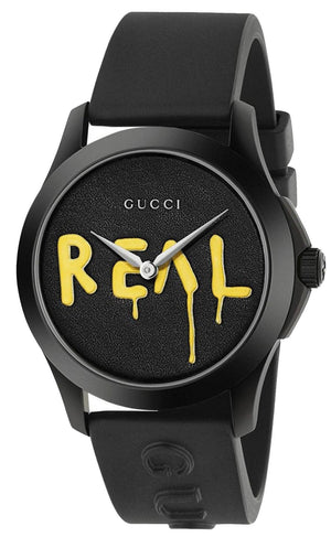 Gucci G Timeless Ghost Black Dial Black Rubber Strap Unisex Watch - YA1264017 Buy Now By Gucci