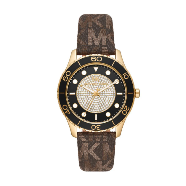 Michael Kors Runway Quartz Black Dial Brown Leather Strap Watch For Women - MK6979 Buy Now By Michael Kors