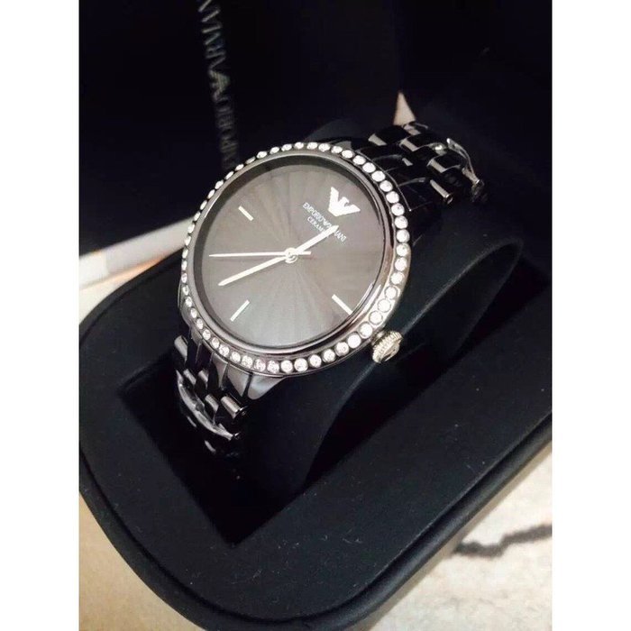 Emporio Armani Ceramica Crystals Black Dial Black Ceramic Strap Watch For Women - AR1478 Buy Now By Emporio Armani