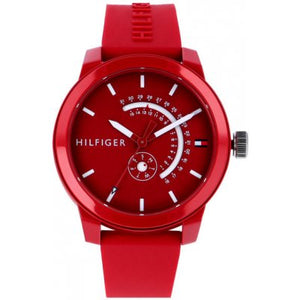 Tommy Hilfiger Denim Quartz Red Dial Red Rubber Strap Watch for Men - 1791480 Buy Now By Tommy Hilfiger