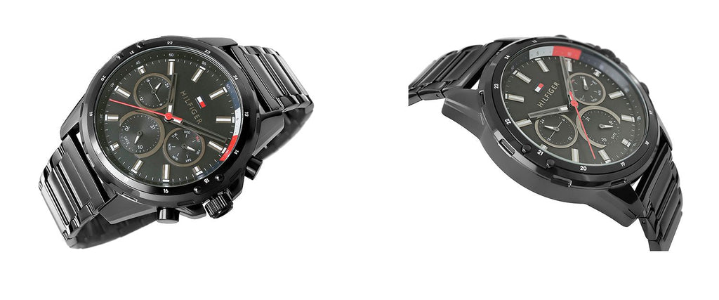 Tommy Hilfiger Mason Chronograph Black Dial Black Steel Strap Watch For Men - 1791935 Buy Now By Tommy Hilfiger