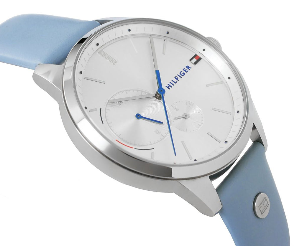 Tommy Hilfiger Brooke Silver Dial Blue Leather Strap Watch for Women - 1782023 Buy Now By Tommy Hilfiger