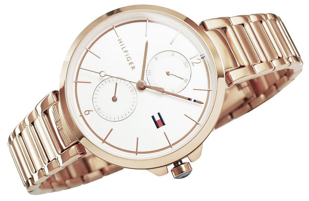 Tommy Hilfiger Angela Quartz White Dial Rose Gold Steel Strap Watch for Women - 1782124 Buy Now By Tommy Hilfiger