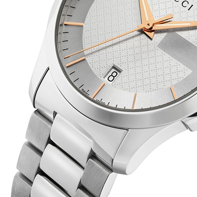 Gucci G Timeless Silver Dial Silver Steel Strap Unisex Watch - YA126442 Buy Now By Gucci