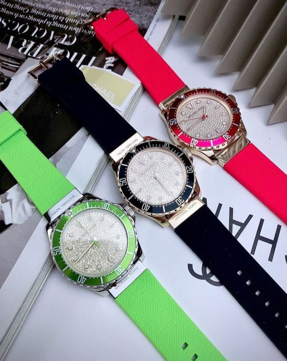 Michael Kors Everest Analog Rose Gold Dial Pink Silicone Strap Watch For Women - MK7359 Buy Now By Michael Kors