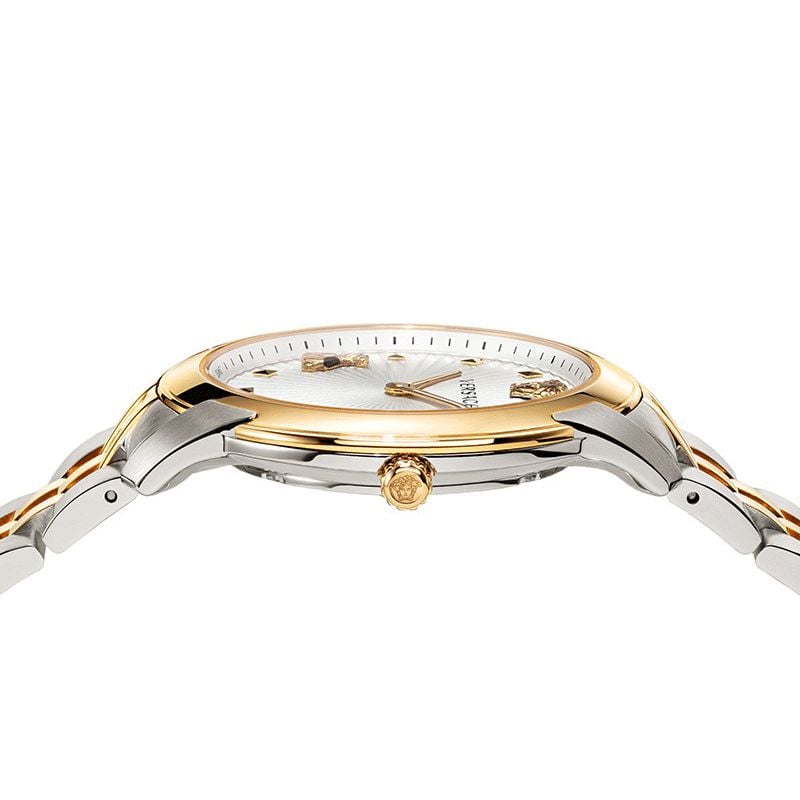 Versace Audrey Quartz White Dial Two Tone Steel Strap Watch for Women - VELR00519 Buy Now By Versace