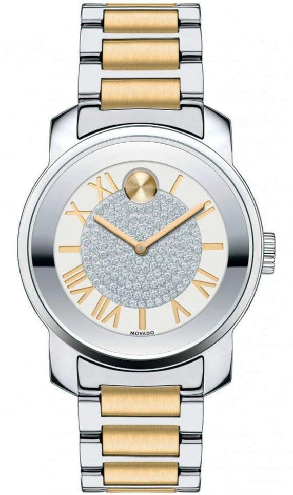Movado Bold Silver Dial Two Tone Steel Strap Watch For Women - 3600256 Buy Now By Movado