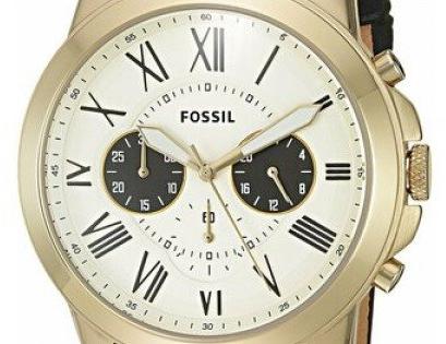 Fossil Grant Chronograph White Dial Black Leather Strap Watch for Men - FS5272 Buy Now By Fossil