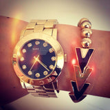 Marc Jacobs Amy Glitz Black Dial Gold Steel Strap Watch for Women - MBM3334 Buy Now By Marc Jacobs