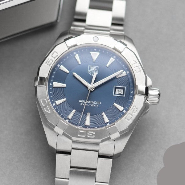 Tag Heuer Aquaracer Quartz Blue Dial Silver Steel Strap Watch for Men - WAY1112.BA0928 Buy Now By Tag Heuer