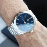 Tudor Style Automatic Blue Dial Silver Steel Strap Watch for Men - M12710-0013 Buy Now By Tudor