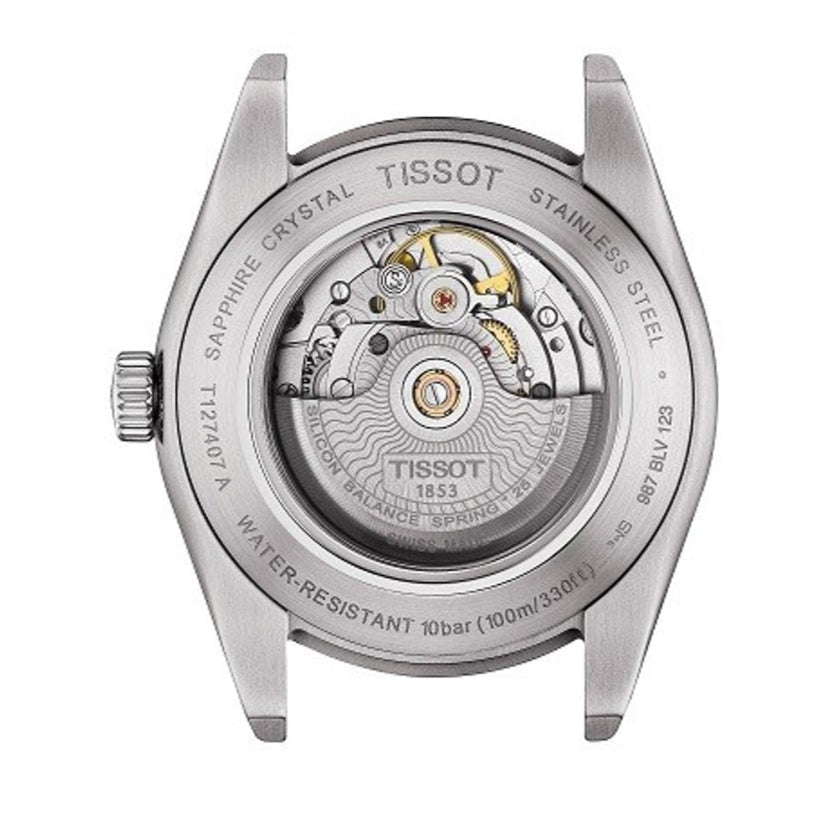 Tissot Gentleman Powermatic 80 Silicium Black Dial Silver Steel Strap Watch For Men - T127.407.11.051.00 Buy Now By Tissot