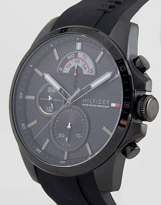 Tommy Hilfiger Decker Black Dial Black Rubber Strap Watch for Men - 1791352 Buy Now By Tommy Hilfiger