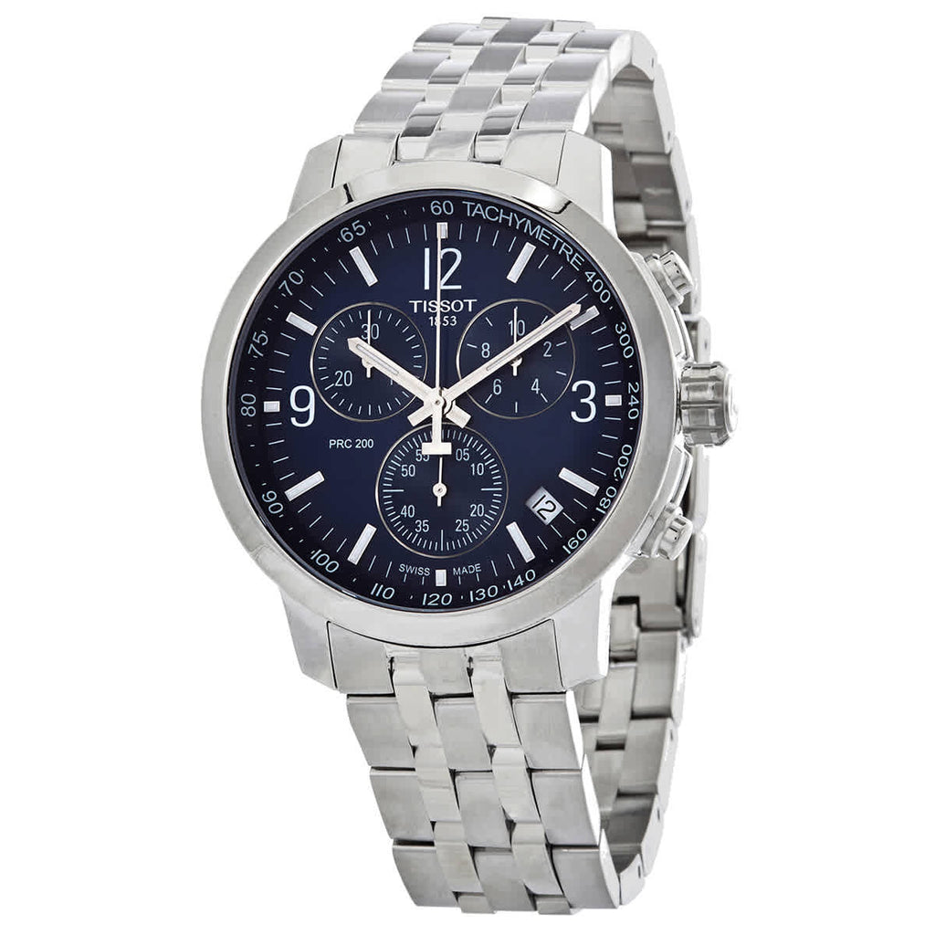 Tissot PRC 200 Chronograph Quartz Blue Dial Silver Steel Strap Watch For Men - T114.417.11.047.00 Buy Now By Tissot
