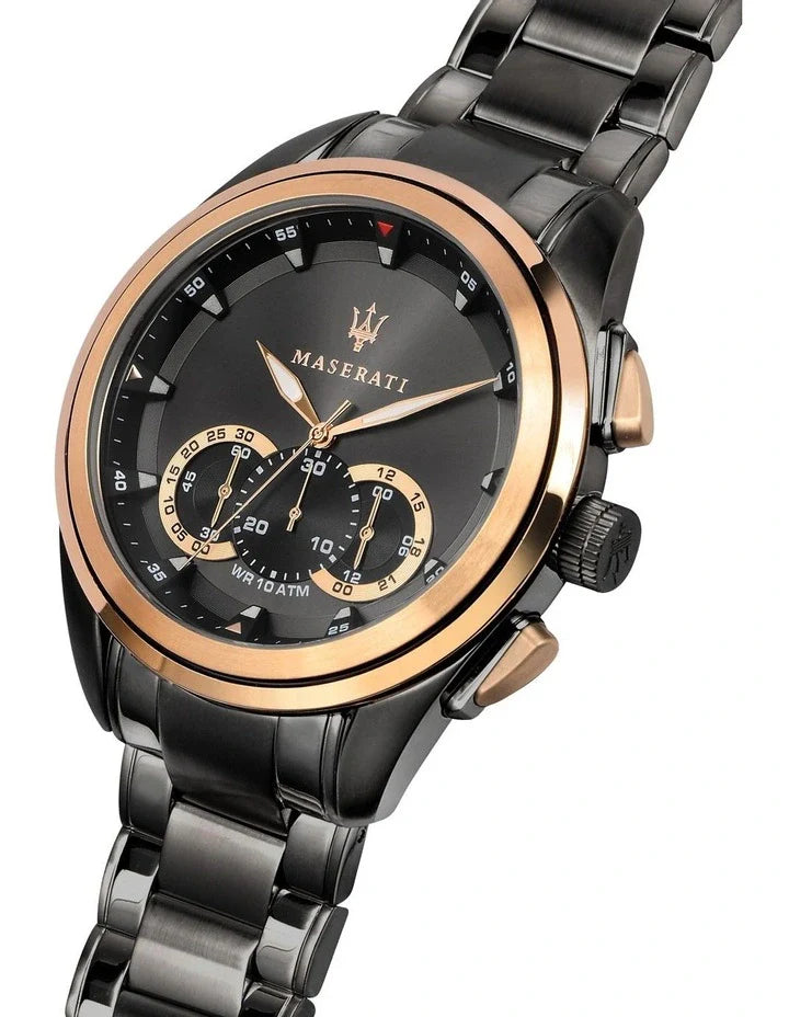 Maserati Traguardo 45mm Gun Metal Stainless Steel Black Watch For Men - R8873612016 Buy Now By Maserati