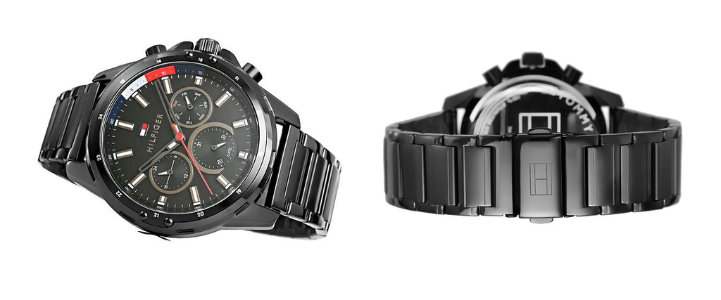 Tommy Hilfiger Mason Chronograph Black Dial Black Steel Strap Watch For Men - 1791935 Buy Now By Tommy Hilfiger
