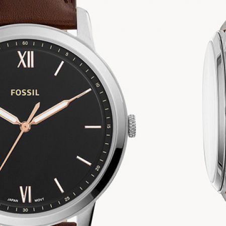 Fossil The Minimalist 3H Black Dial Brown Leather Strap Watch for Men - FS5464 Buy Now By Fossil