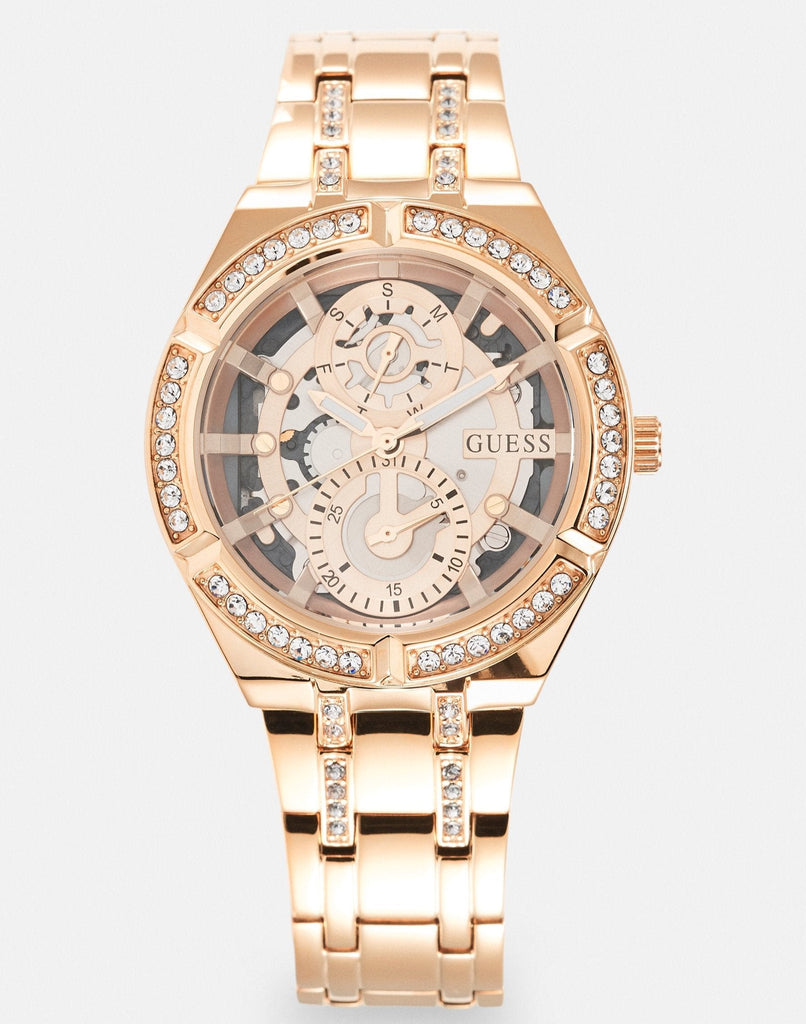 Guess Allara Quartz Rose Gold Dial Rose Gold Steel Strap Watch For Women - GW0604L3 Buy Now By Guess