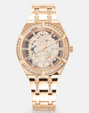 Guess Allara Quartz Rose Gold Dial Rose Gold Steel Strap Watch For Women - GW0604L3 Buy Now By Guess