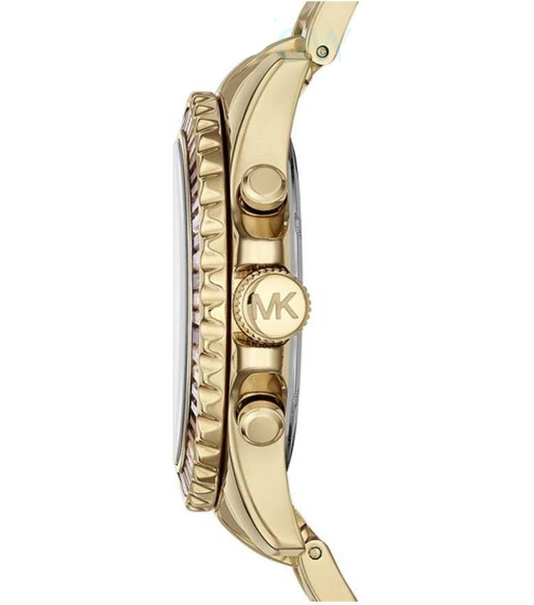 Michael Kors Everest Chronograph Black Dial Gold Steel Strap Watch For Women - MK5828 Buy Now By Michael Kors