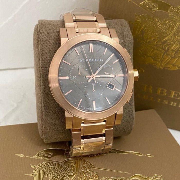 Burberry The City Grey Dial Rose Gold Steel Strap Watch for Men - BU9353 Buy Now By Burberry