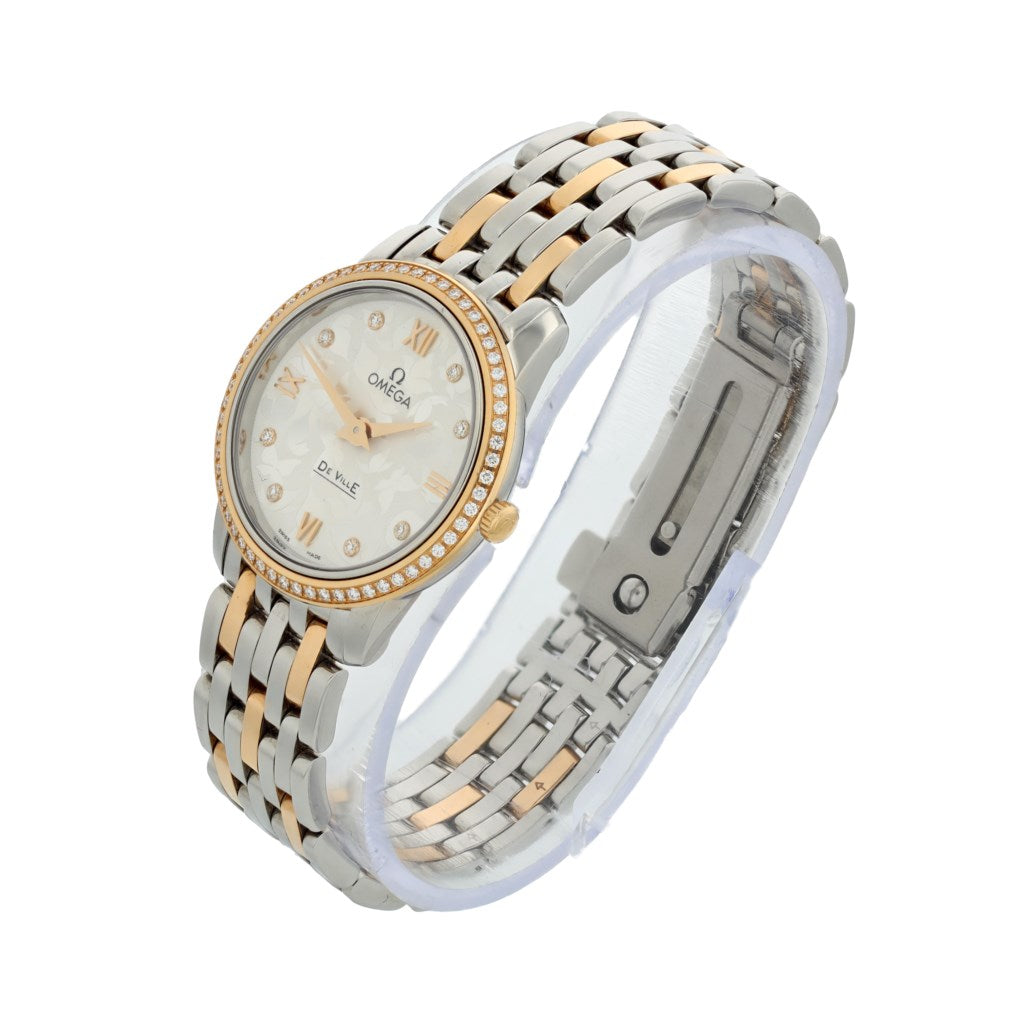 Omega De Ville Prestige Quartz Diamonds Silver Dial Two Tone Steel Strap Watch for Women - 424.25.27.60.52.001 Buy Now By Omega