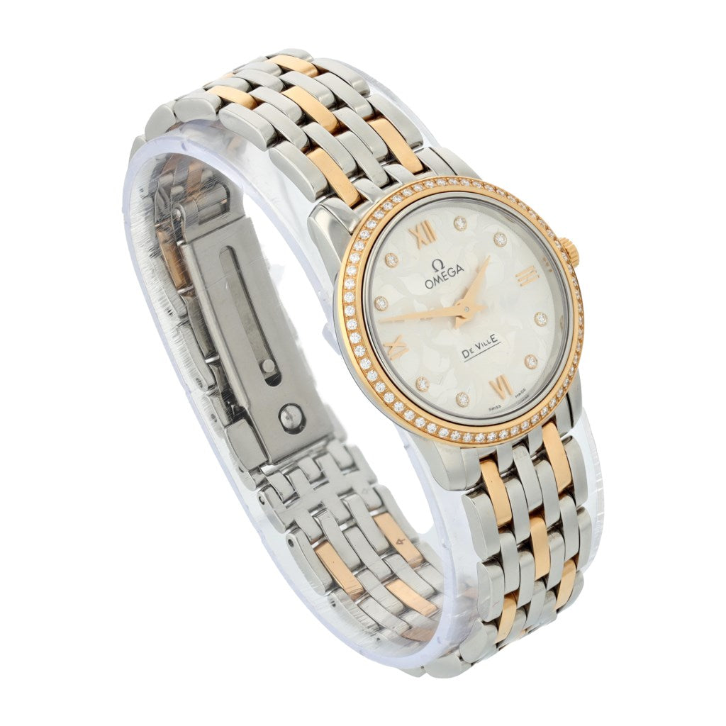 Omega De Ville Prestige Quartz Diamonds Silver Dial Two Tone Steel Strap Watch for Women - 424.25.27.60.52.001 Buy Now By Omega