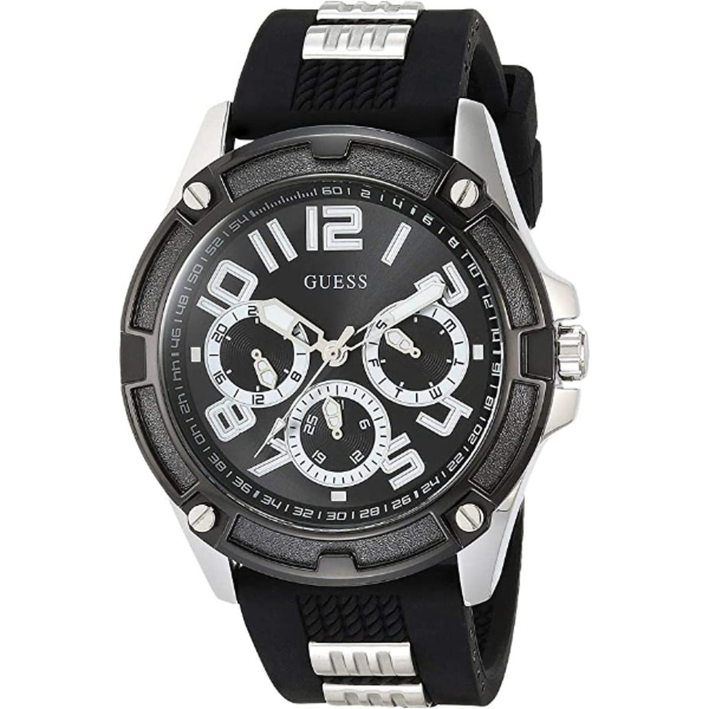 Guess Delta Black Dial Black Silicone Strap Watch for Men - GW0051G1 Buy Now By Guess