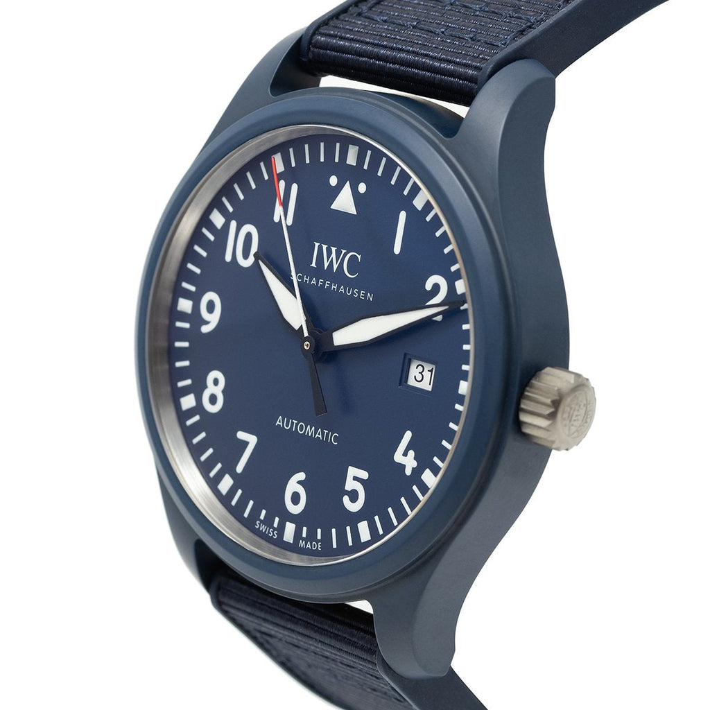 IWC Pilot’s Watch Automatic "Laureus Sport for Good" Edition Blue Dial Blue Nylon Strap Watch for Men - IW328101 Buy Now By IWC