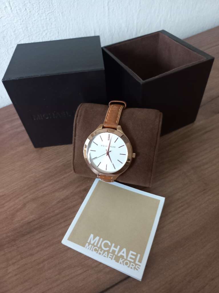 Michael Kors Runway Slim Quartz White Dial Beige Leather Strap Watch For Women - MK2284 Buy Now By Michael Kors