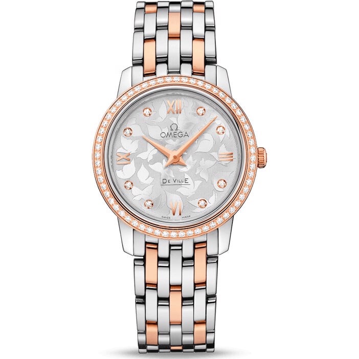 Omega De Ville Prestige Quartz Diamonds Silver Dial Two Tone Steel Strap Watch for Women - 424.25.27.60.52.001 Buy Now By Omega