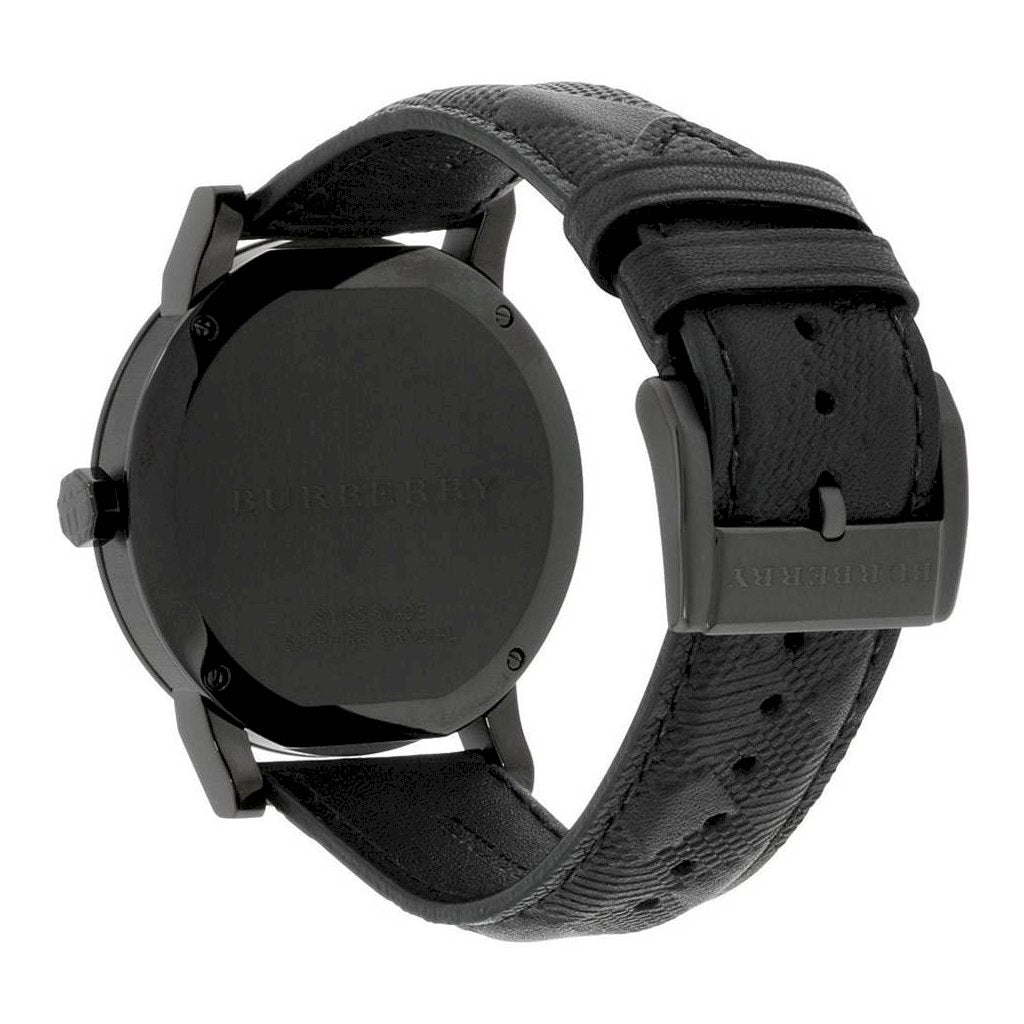 Burberry The City Black Dial Black Leather Strap Watch for Men - BU9906 Buy Now By Burberry