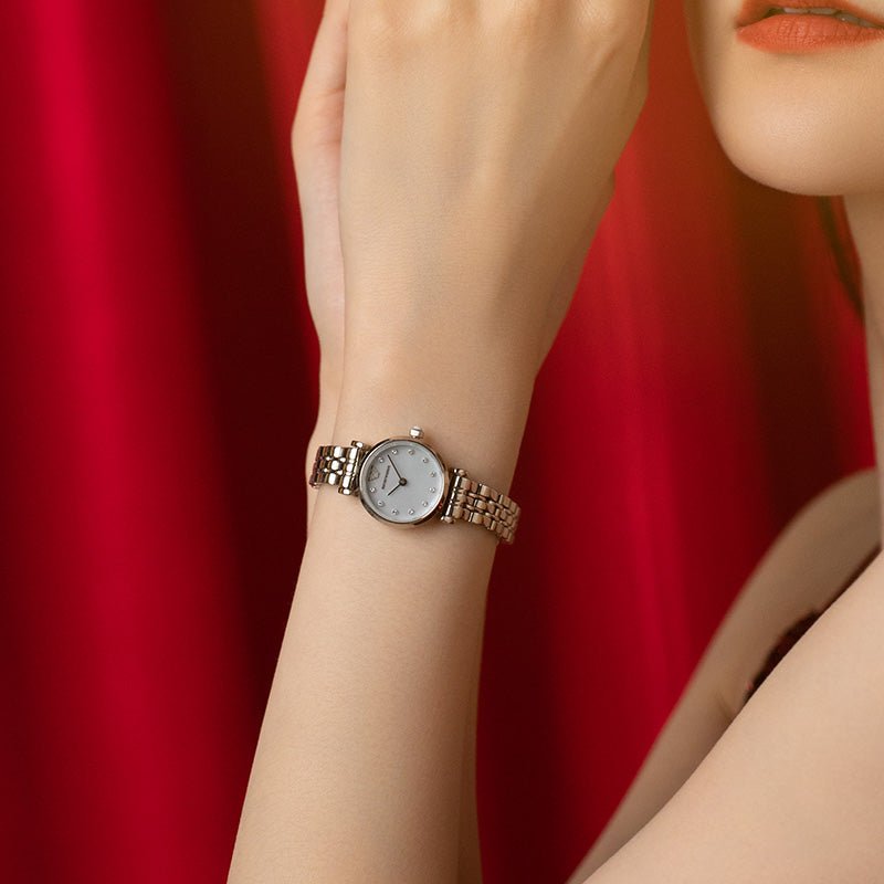 Emporio Armani Gianni Blue Dial Silver Steel Strap Watch For Women - AR1961 Buy Now By Emporio Armani