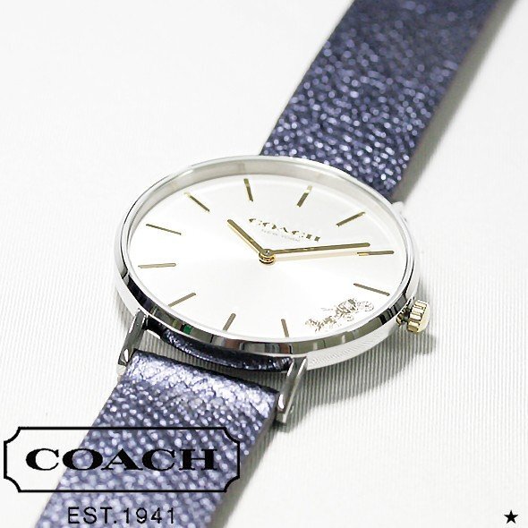 Coach Perry White Dial Blue Leather Strap Watch for Women - 14503156 Buy Now By Coach