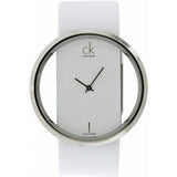 Calvin Klein Glam Transparent Dial White Leather Strap Watch for Women - K9423101 Buy Now By Calvin Klein