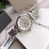 Emporio Armani Gianni T Bar White Crystal Pave Dial Silver Stainless Steel Strap Watch For Women - AR1925 Buy Now By Emporio Armani