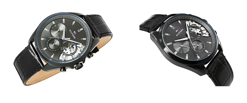 Tommy Hilfiger Baker Chronograph Black Dial Black Leather Strap Watch For Men - 1710452 Buy Now By Tommy Hilfiger