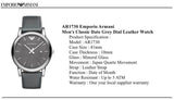 Emporio Armani Classic Quartz Grey Dial Grey Leather Strap Watch For Men - AR1730 Buy Now By Emporio Armani