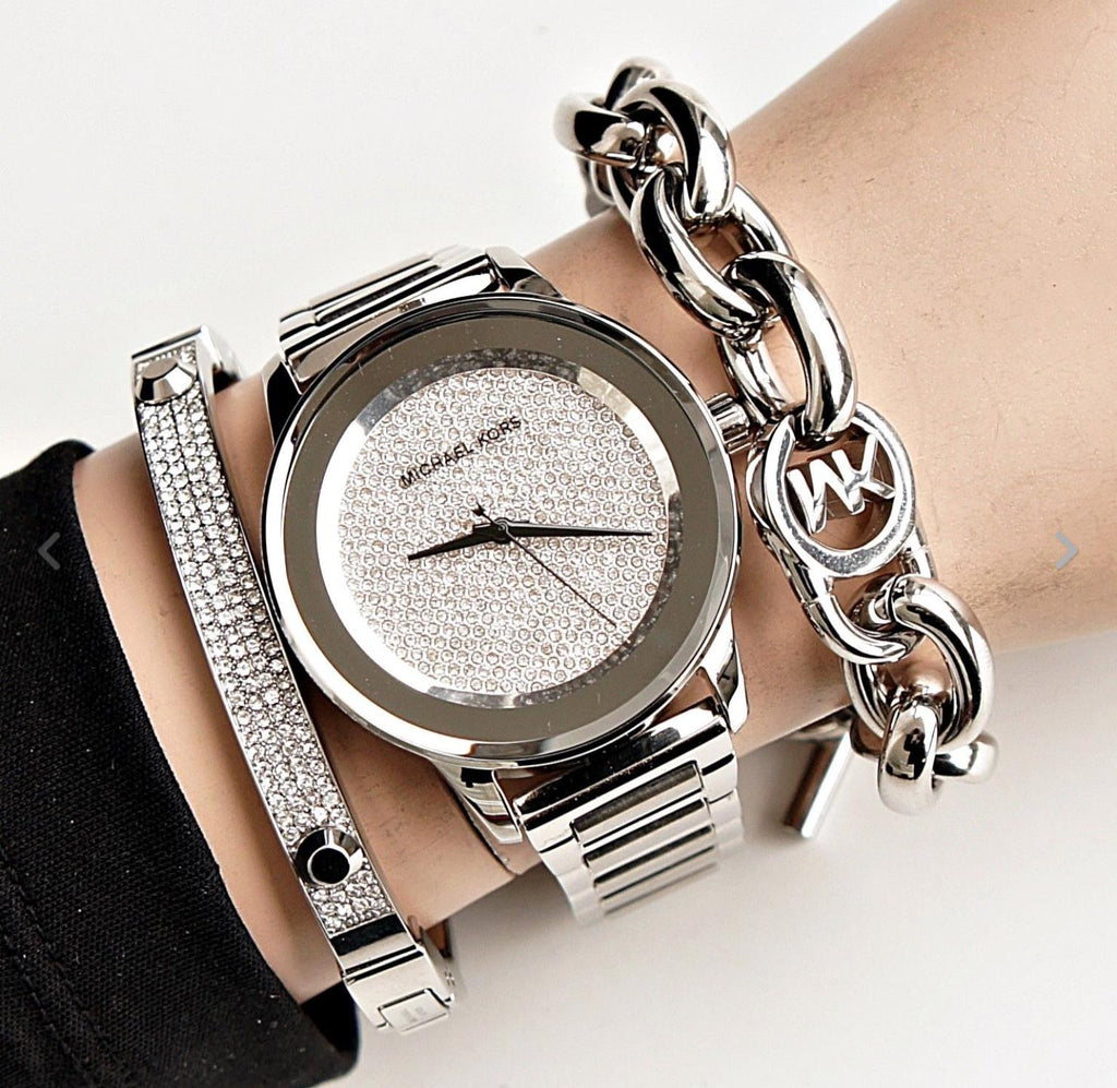 Michael Kors Kinley Diamond Pave Silver Dial Silver Steel Strap Watch for Women - MK5996 Buy Now By Michael Kors