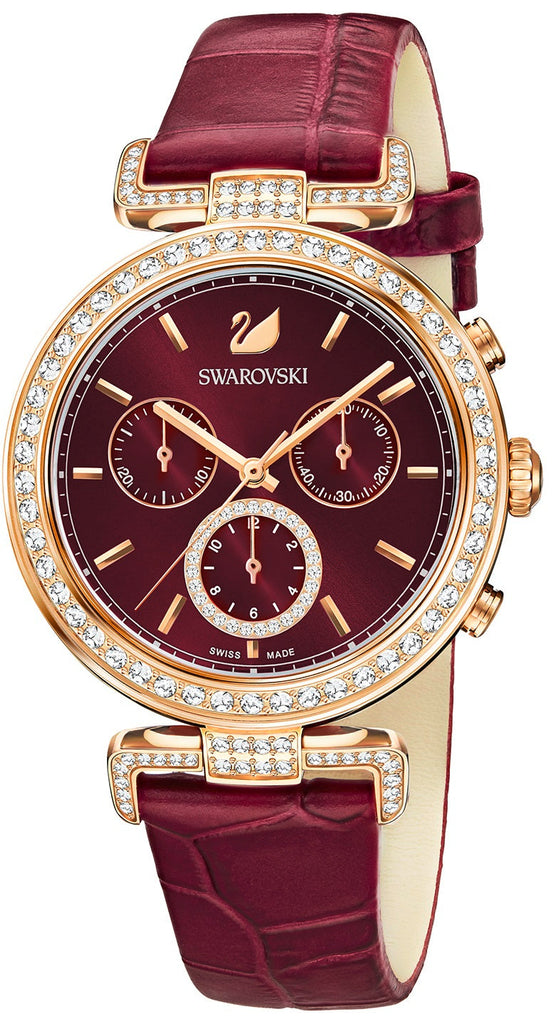 Swarovski Era Journey Red Dial Red Leather Strap Watch for Women - 5416701 Buy Now By Swarovski