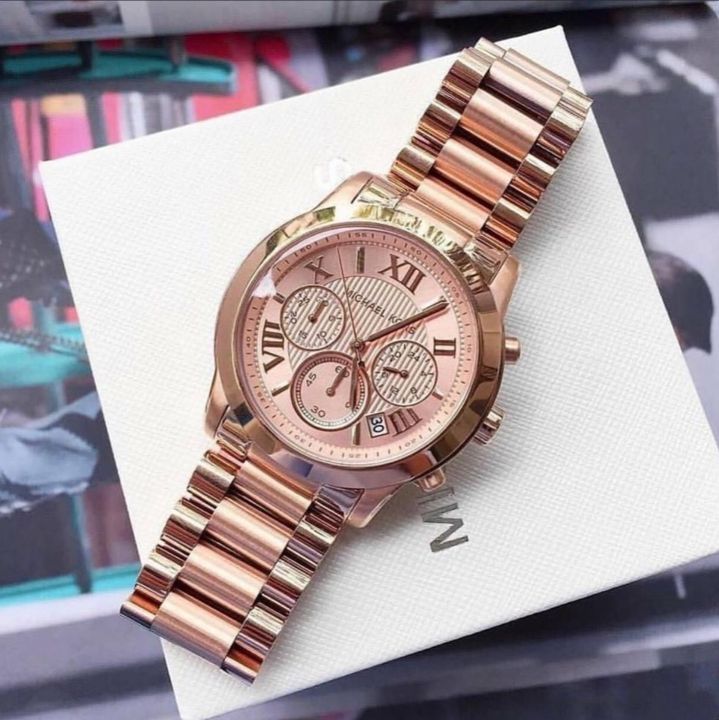 Michael Kors Cooper Rose Gold Rose Gold Steel Strap Watch for Women - MK6275 Buy Now By Michael Kors