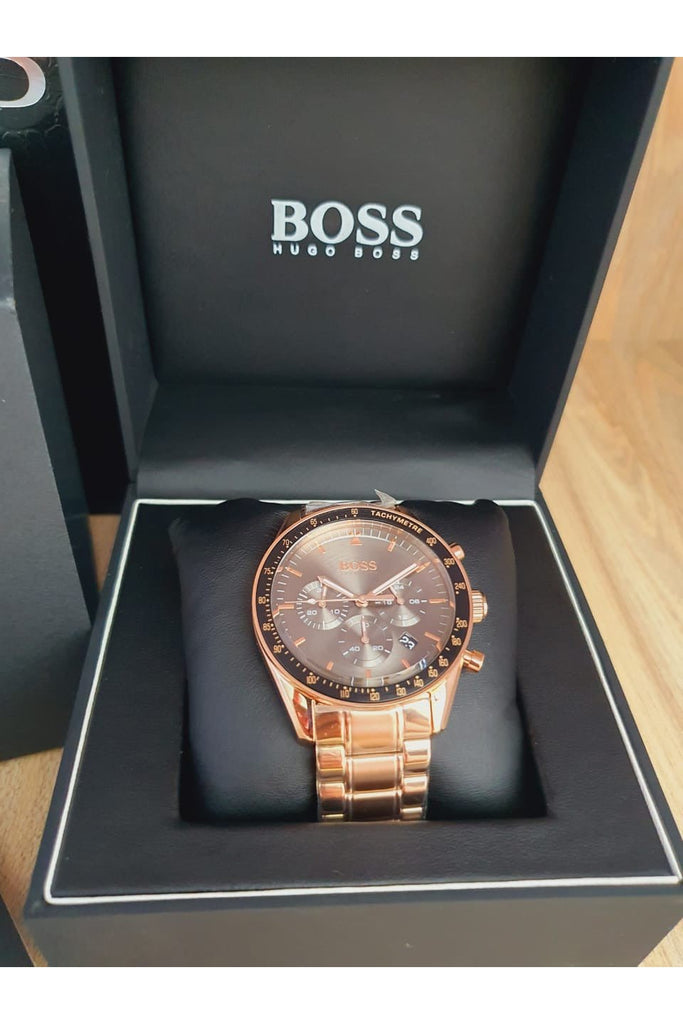 Hugo Boss Trophy Grey Dial Rose Gold Steel Strap Watch for Men - 1513632 Buy Now By Hugo Boss